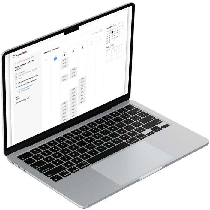 Booking calendar — intro call with Andrew Carrier